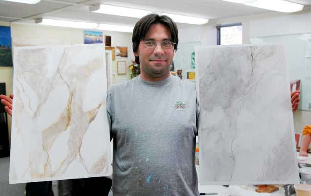 Academy of Wall Artistry Student work Venetian Plaster as Marble